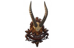 Carved Taxidermy trophy shield base for an antelopy trophy